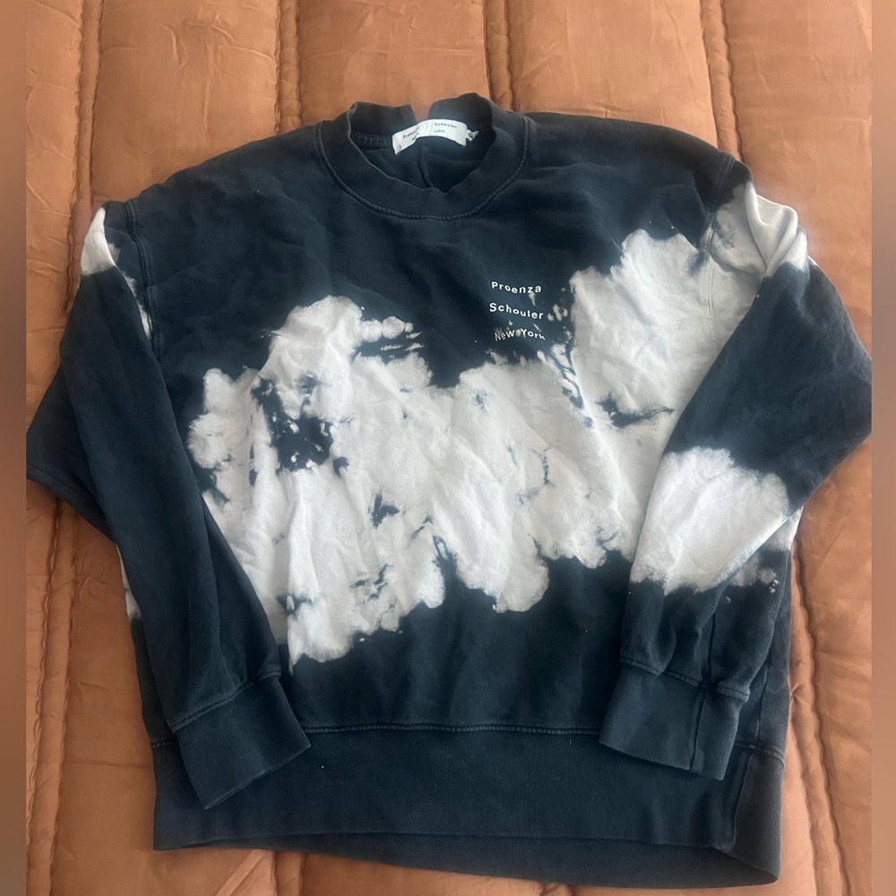 Proenza Schouler Black and Nude Tie-Dye Crewneck Sweater Size M